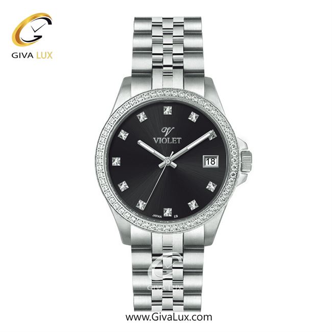 ساعت مچی اورجینال زنانه ویولت VIOLET نقره ای | نقره ای| مشکی| کد رفرنس 0641 سایز متوسط